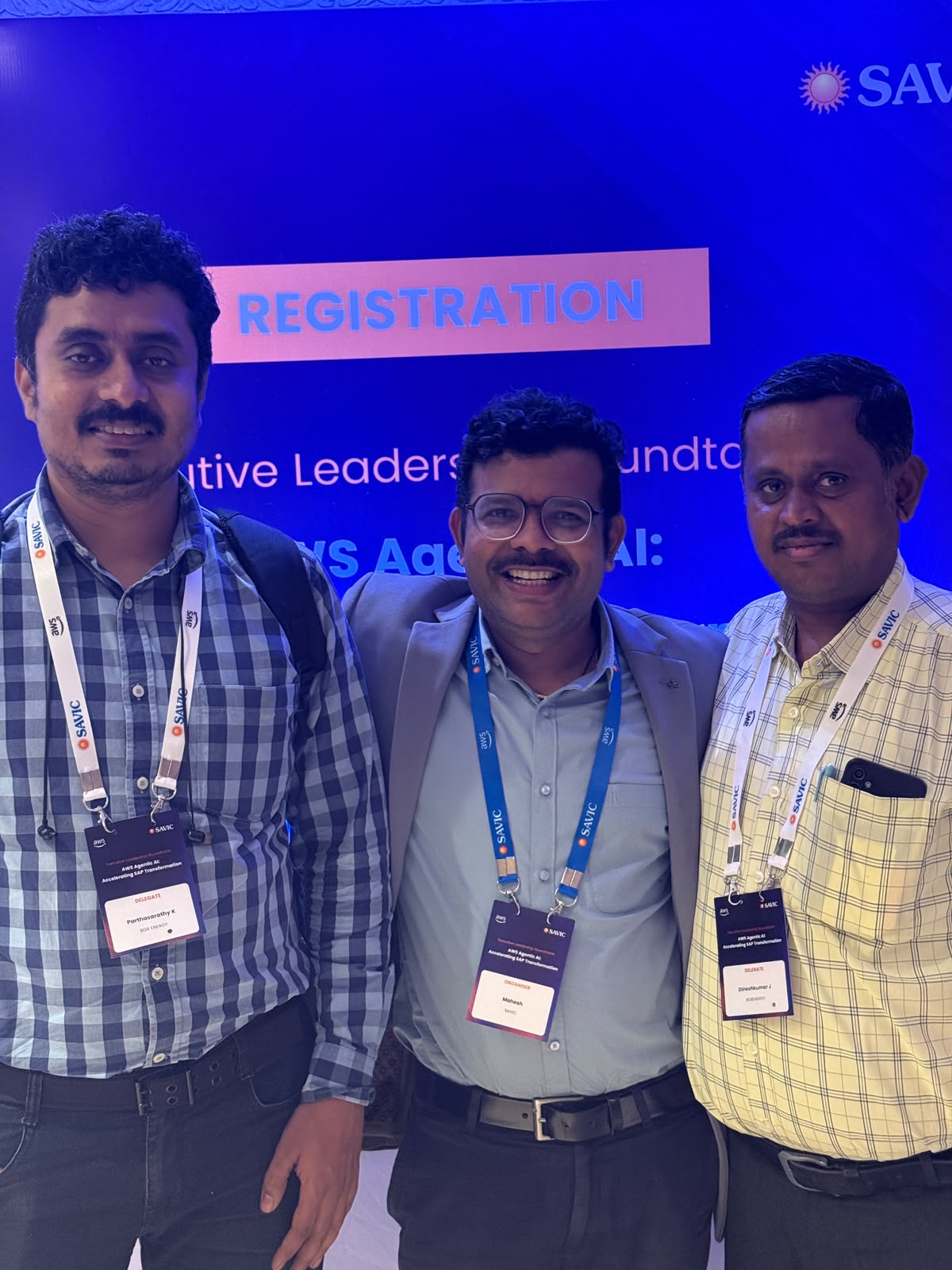 Delegates at the registration desk of the AWS Agentic AI and SAP Transformation Executive Leadership Roundtable in Chennai
